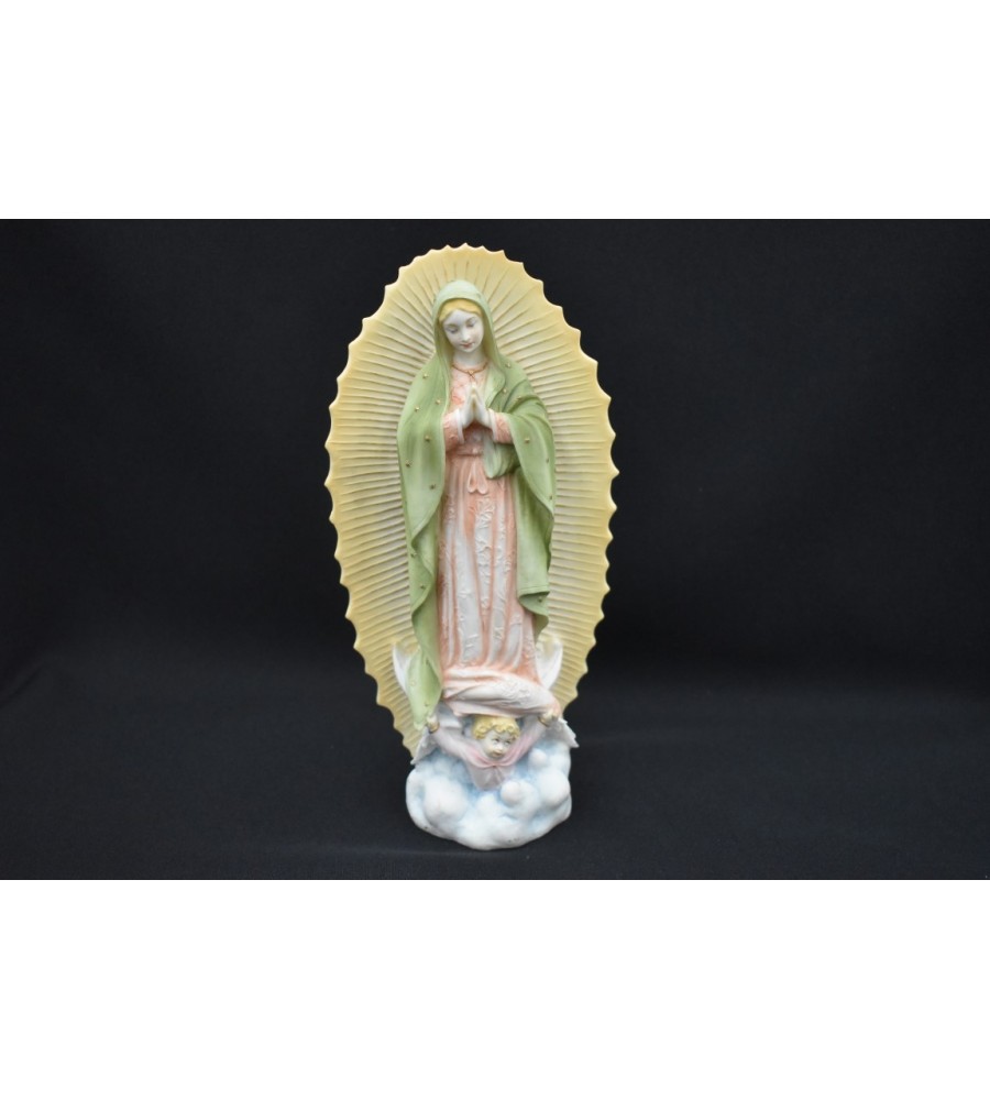 Virgen de Guadalupe en alabatro tipo italiano en colores pastel